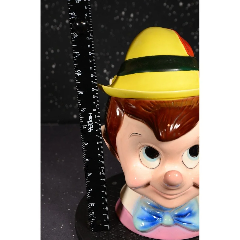 RARE Pinocchio Head Cookie Jar‎ Walt Disney Vintage Disneyana Collectible